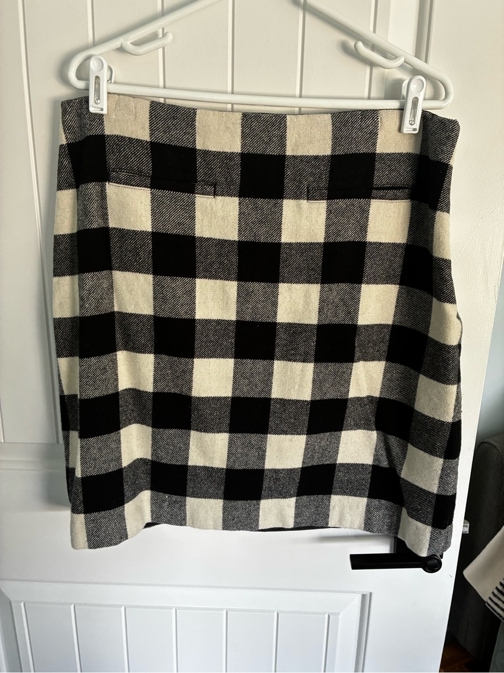 Talbots Black & Cream Buffalo-Check Skirt